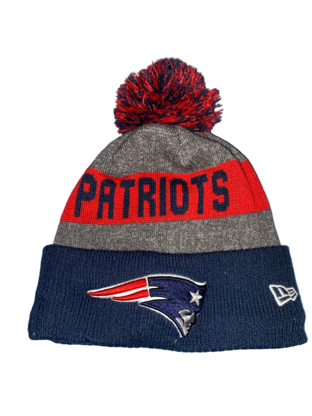 Men's New Era Patriots Beanie Hat One Size Blue Grey